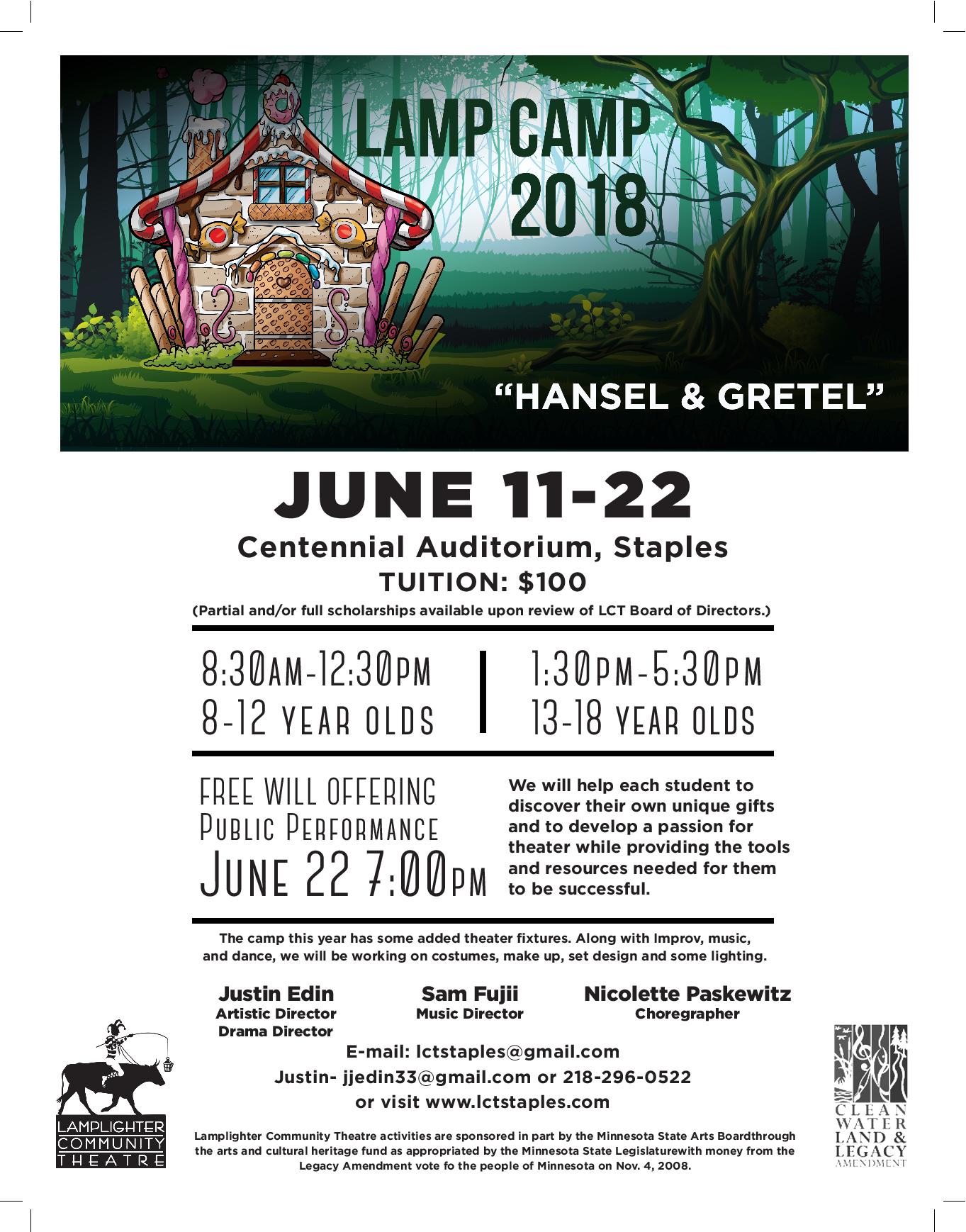 2018 Lamp Camp – Hansel & Gretel
